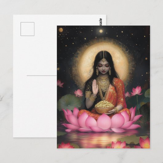 Lakshmi Godin van rijkdom en geluk Briefkaart (Voorkant / Achterkant)