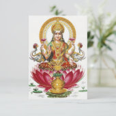 Lakshmi Hindoe Godin Bedankkaart (Staand voorkant)