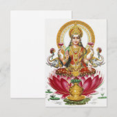 Lakshmi Hindu Goddess Bedankkaart (Voorkant / Achterkant)