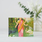 Lakshmi Hindu Goddess Briefkaart (Staand voorkant)