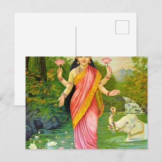 Lakshmi Hindu Goddess Briefkaart (Voorkant / Achterkant)