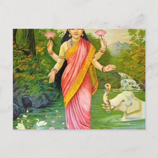 Lakshmi Hindu Goddess Briefkaart (Voorkant)