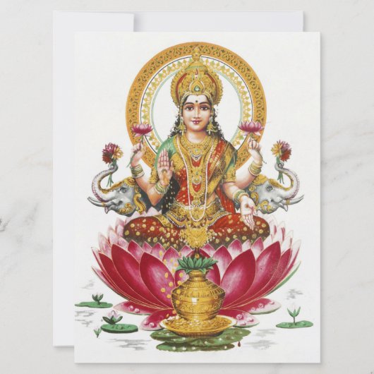 Lakshmi Hindu Goddess Kaart (Voorkant)