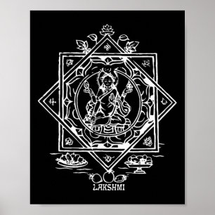 Lakshmi Indiase rijkdom godin Hinduïsme Yantra Poster