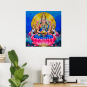 Lakshmi met een Kalasha van S Murugakanni Poster (Thuiskantoor)
