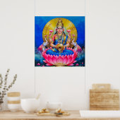 Lakshmi met een Kalasha van S Murugakanni Poster (Keuken)