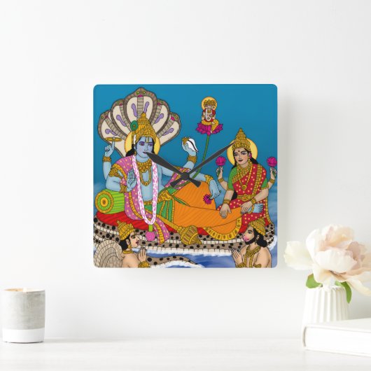 Lakshmi Narayan Clock Vierkante Klok (Huis)