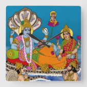 Lakshmi Narayan Clock Vierkante Klok (Voorkant)