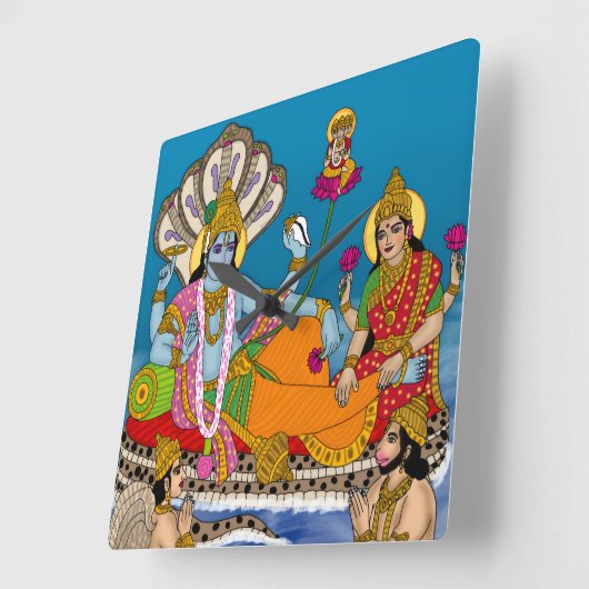 Lakshmi Narayan Clock Vierkante Klok (Hoek)