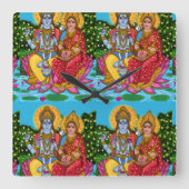 Lakshmi Narayan Clock Vierkante Klok (Voorkant)