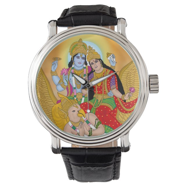 Lakshmi Narayan-klok – Goddelijke wanddecoratie en Horloge (Voorkant)