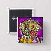 Lakshmi Narayan-knop Vierkante Button 5,1 Cm (Voorkant /achterkant)
