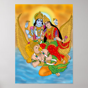 Lakshmi Narayan Poster – Goddelijke Muurkunst & Hu