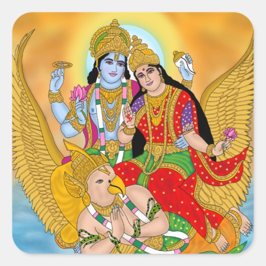 Lakshmi Narayan Sticker – Goddelijke Spirituele St (Voorkant)
