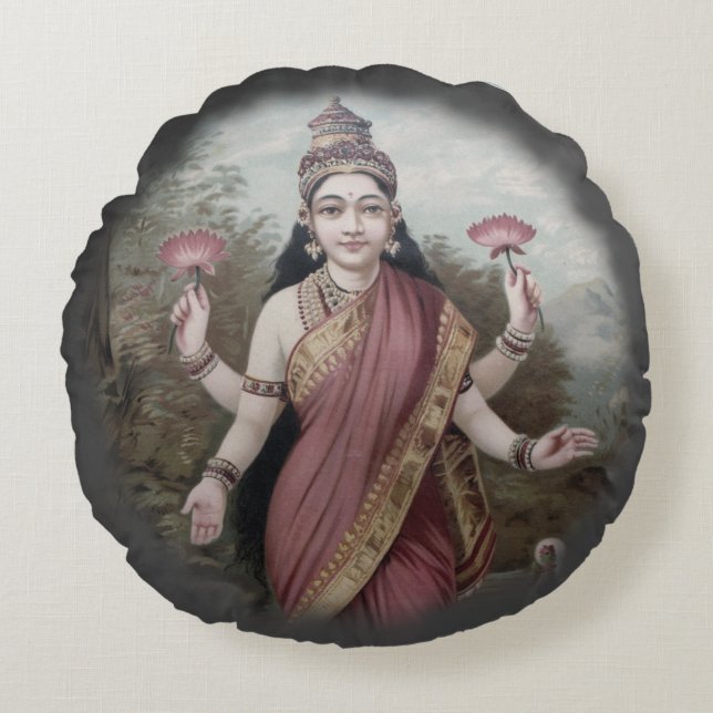 Lakshmi Rond Kussen (Voorkant)