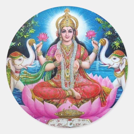 Lakshmi Round Sticker (Voorkant)