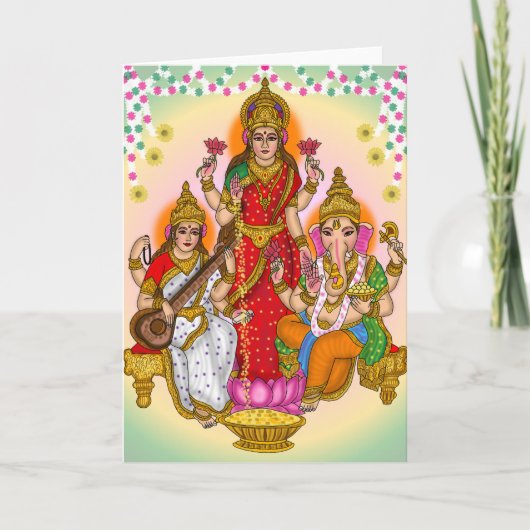 Lakshmi Saraswati Ganesha  Kaart (Voorkant)