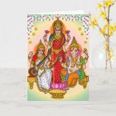 Lakshmi Saraswati Ganesha  Kaart (Gele Bloem)