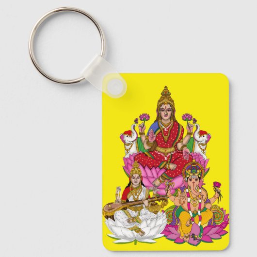 Lakshmi Saraswati Ganesha Sleutelhanger (Voorkant)
