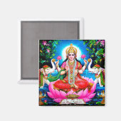 LAKSMI GODIN VAN RIJKDOM YOGA VIERKANTE MAGNETEN (Voorkant / Achterkant)