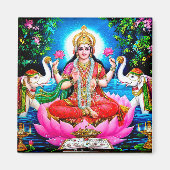 LAKSMI GODIN VAN RIJKDOM YOGA VIERKANTE MAGNETEN (Voorkant)