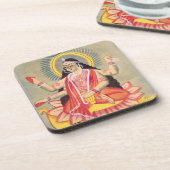 Laksmi, op een troon van lotusbladeren, c.1890 bier onderzetter (Linkerzijde)