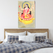 Laksmi, op een troon van lotusbladeren, c.1890 canvas afdruk (Insitu (Slaapkamer))