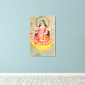 Laksmi, op een troon van lotusbladeren, c.1890 canvas afdruk (Insitu (Houten vloer))