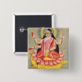 Laksmi, op een troon van lotusbladeren, c.1890 vierkante button 5,1 cm (Voorkant /achterkant)