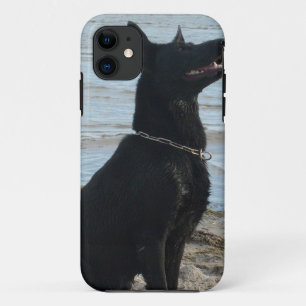 Lakzwart Duitse Herdershond iPhone 11 Hoesje