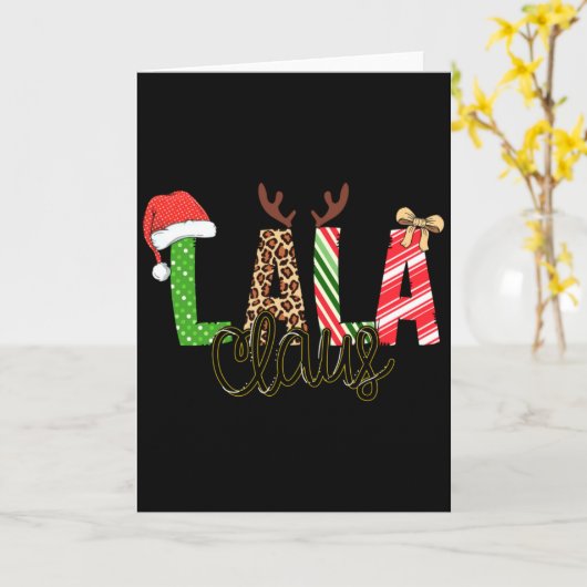Lala Claus Xmas Happy Family New Santa Claus Chris Kaart (Gele Bloem)