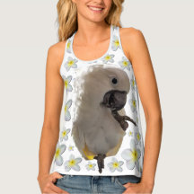 Lala de kaketoe voet omhoog met Plumeria Tanktop