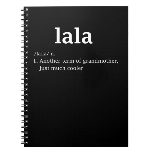 Lala Definition Funny Grandma Moederdag Vrouwen Notitieboek (Voorkant)