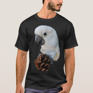 Lala The Cockato met een zwart kledingshirt met pi T-shirt
