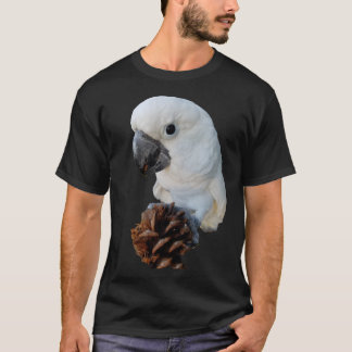 Lala The Cockato met een zwart kledingshirt met pi T-shirt