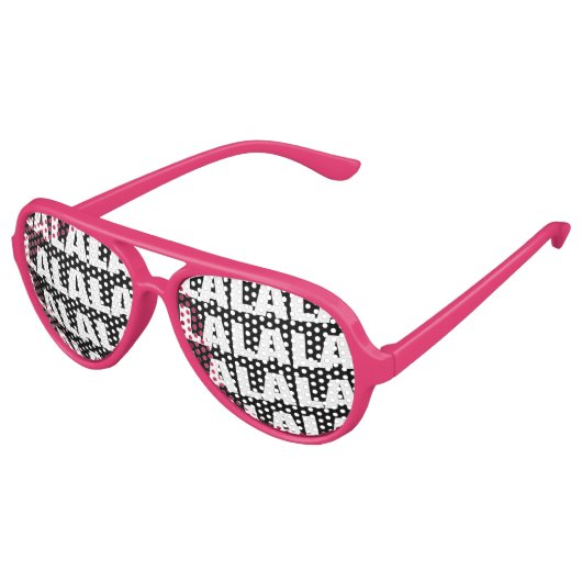 LALALA, grappige karaoke feestschoppen zonnebrille Aviator Zonnebril (Gekanteld)