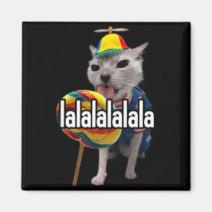 Lalalala Grappige Dwaze Kat Met Lolly Meme Mannen  Magneet