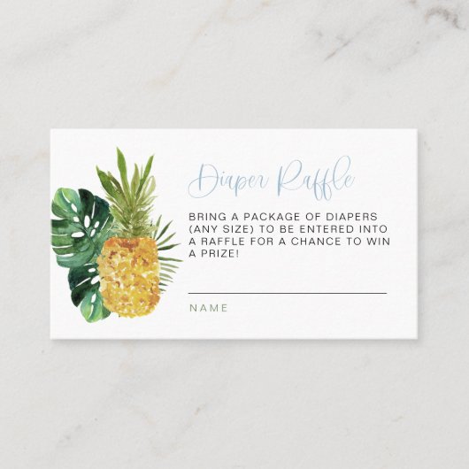 LALANI Blue Luau Tropische Luier Raffle Kaart Plaatskaartje (Voorkant)