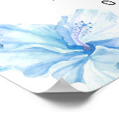 LALANI Tropical Blue Hibiscus Luau 1e verjaardag Poster (Hoek)