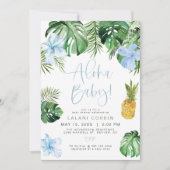 LALANI Tropical Blue Hibiscus Luau Baby shower Kaart (Voorkant)