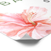 LALANI Tropisch Roze Hibiscus Luau Baby shower Poster (Hoek)