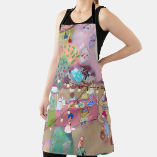 LALATOWN All-Over Print Apron Schort