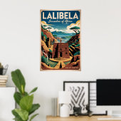Lalibela Ethiopië Retro Reisposter Kunst Poster (Thuiskantoor)
