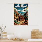 Lalibela Ethiopië Retro Reisposter Kunst Poster (Keuken)