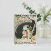 Laligue Francaise Propaganda Poster Briefkaart (Staand voorkant)