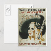 Laligue Francaise Propaganda Poster Briefkaart (Voorkant / Achterkant)