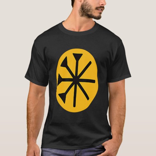 Lalish Ezyxan Vlag Yazidi Melek Taus Ezidi Zwart T-shirt (Voorkant)