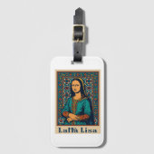 Lalla Lisa – Mona Lisa met Marokkaanse mozaïekkuns Bagagelabel (Voorkant (verticaal))