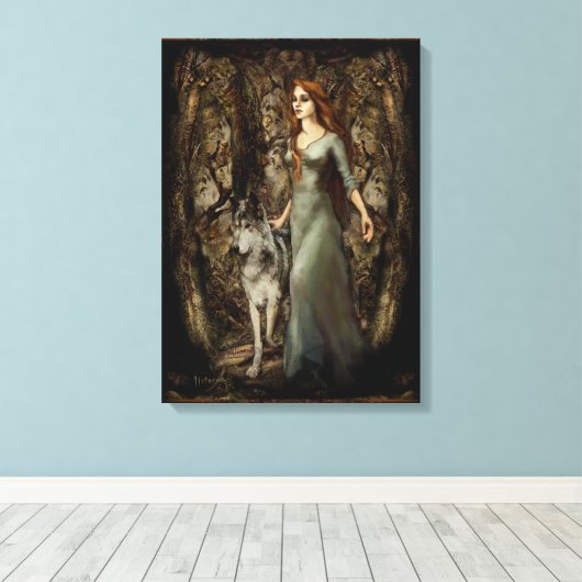 "LaLoba" gewikkeld canvas print (Insitu (Houten vloer))