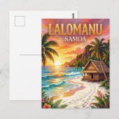 Lalomanu-strand Samoa Briefkaart (Voorkant / Achterkant)